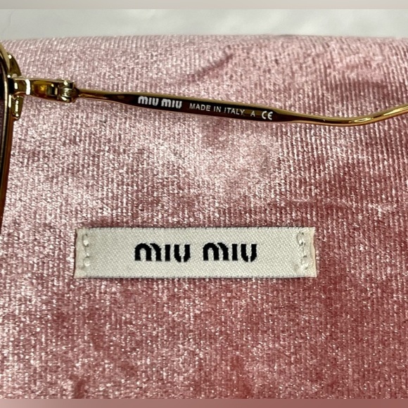 Miu Miu | womens retro pink & yellow sunglassses/aviators &‎ case (SMU56R) - Picture 4 of 7